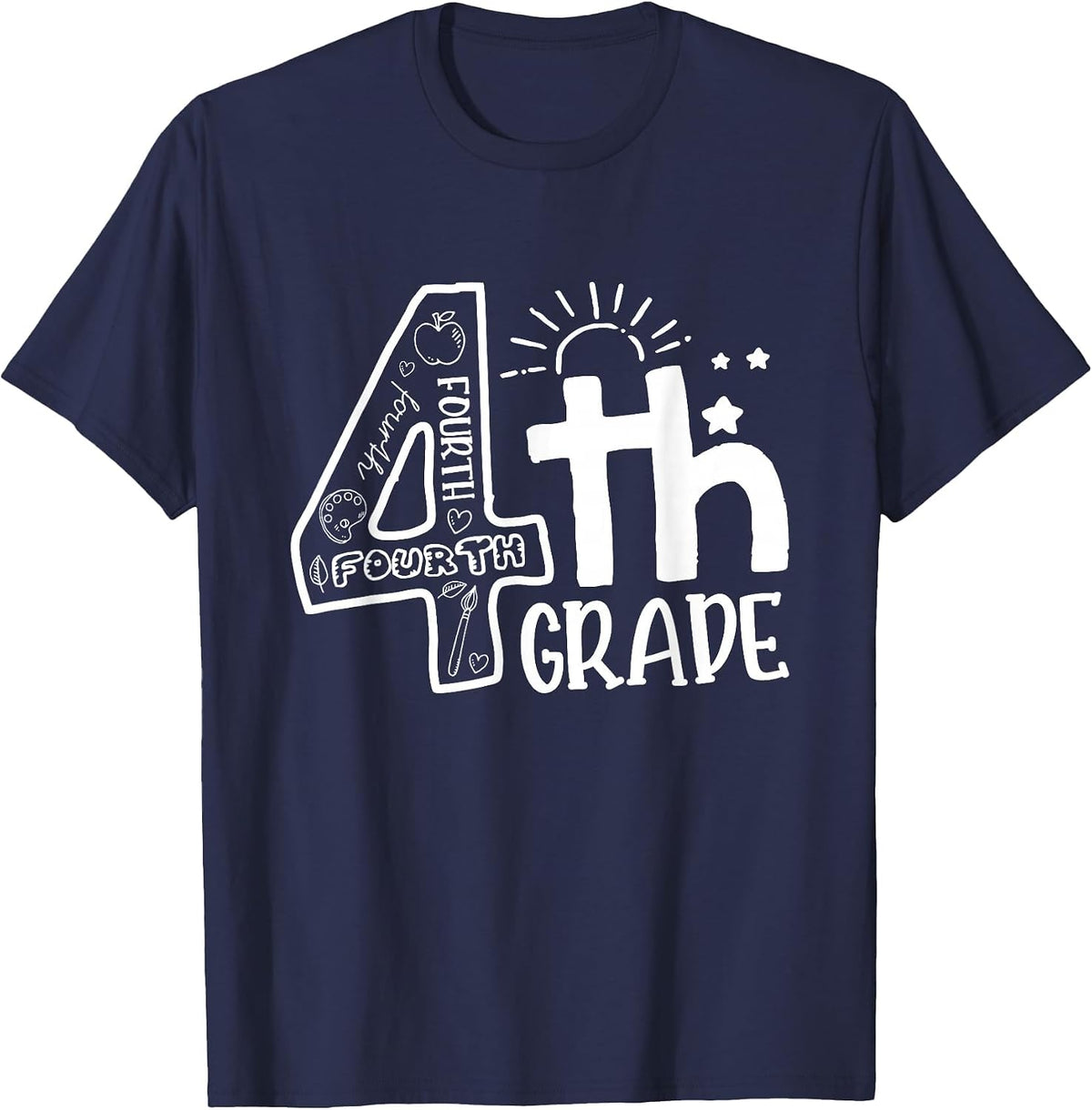 Hello 4th Grade Teacher Boys and Team Fourth Grade Girls T-Shirt - Navy Blue