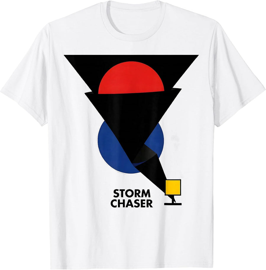 Men's Storm Chaser Bauhaus Modernist Weather Enthusiast T-Shirt - White
