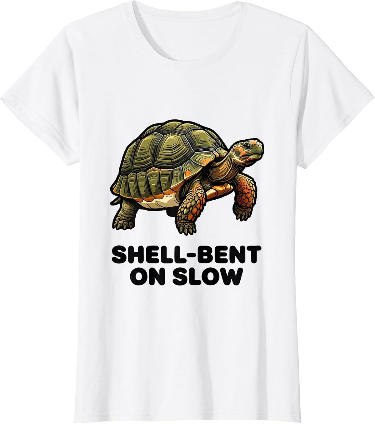 Shell-Bent On Slow Bold Humor Turtle Lover Reptile Gift T-Shirt - White