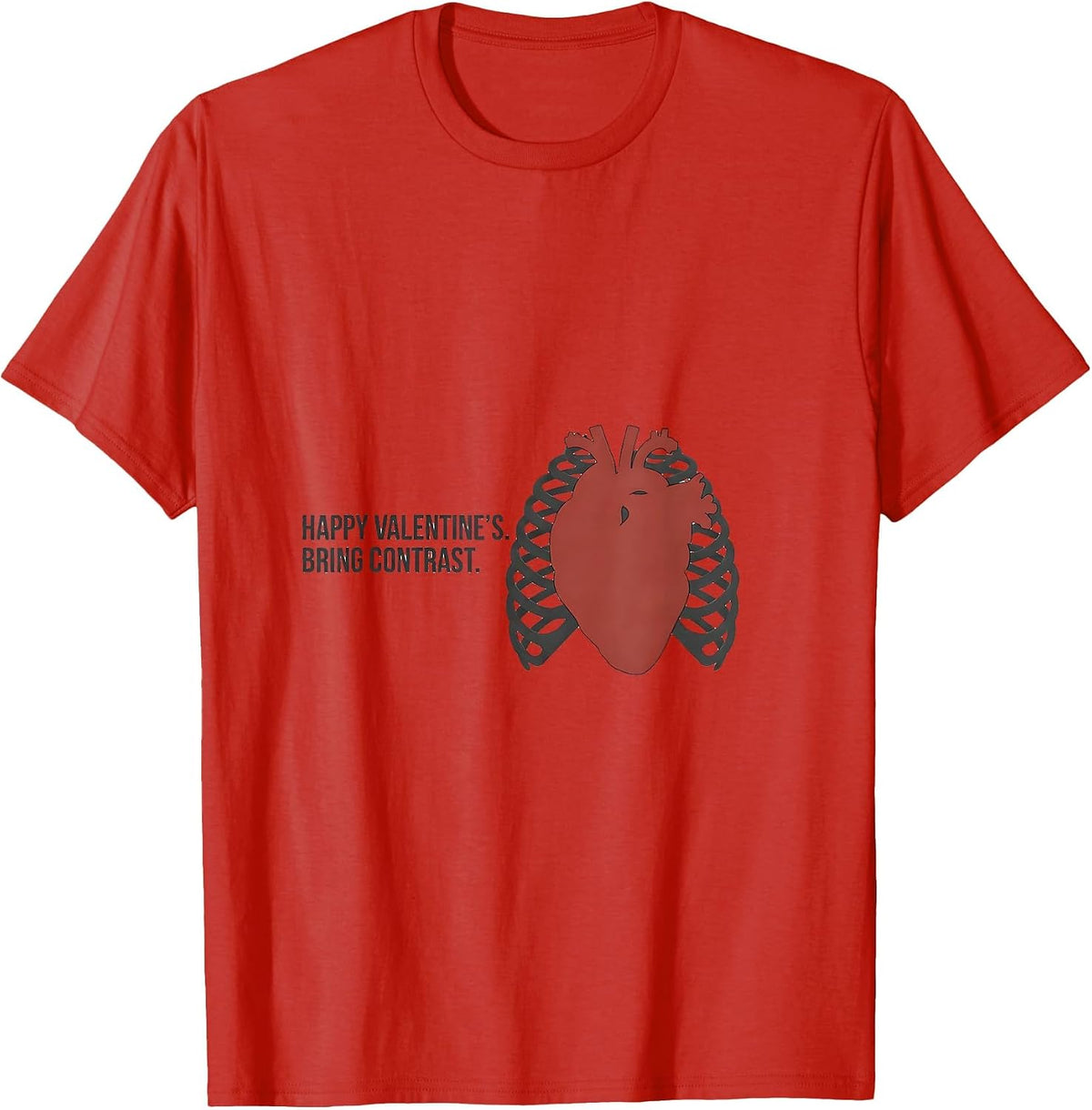 Men's Happy Valentine's Bring Contrast Funny Radiology Tech T-Shirt - Red