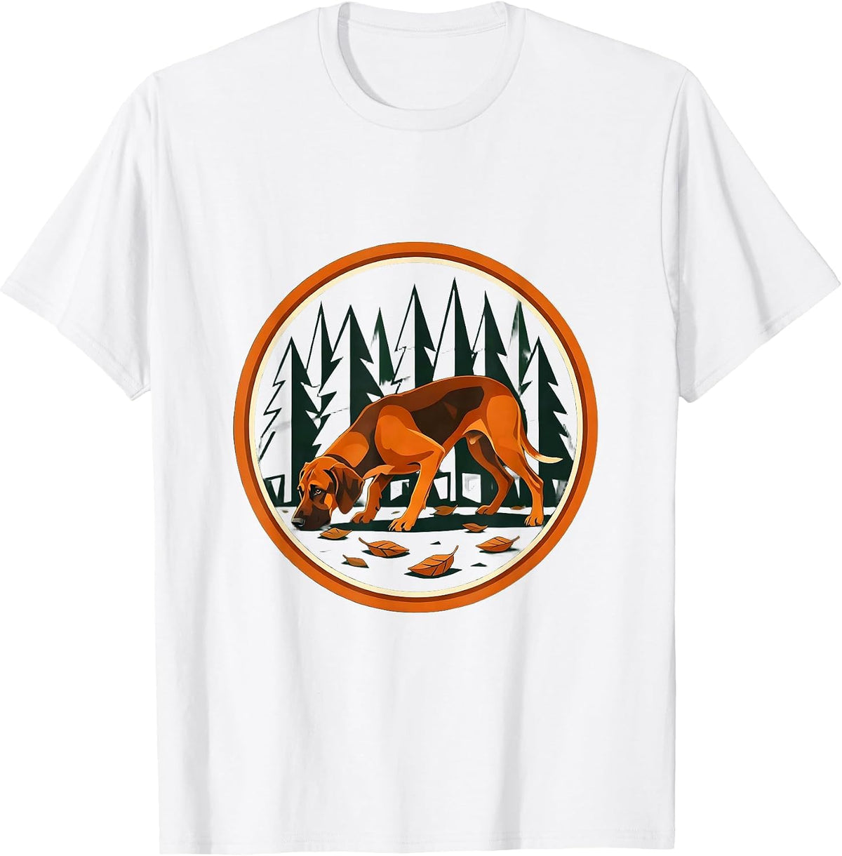 Men's Bloodhound On The Trail Hunting Graphic T-Shirt - White