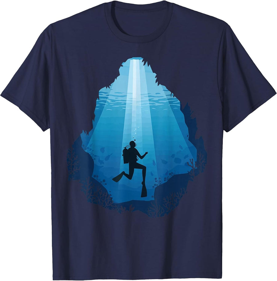 Scuba Diving T-Shirt - Navy Blue