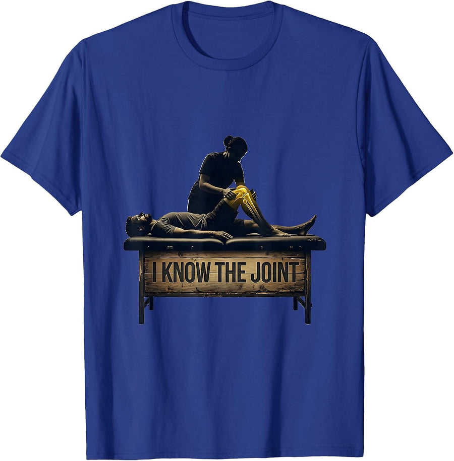 I Know the Joint Distressed Funny Physical Therapist PT Gift T-Shirt - Royal Blue