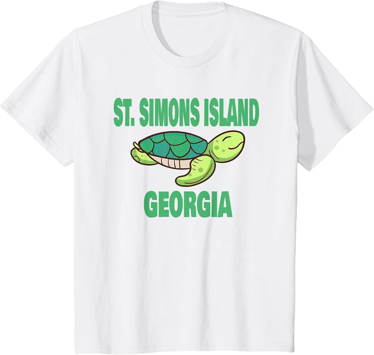 St. Simons Island Sea Turtle Themed T-Shirt - White