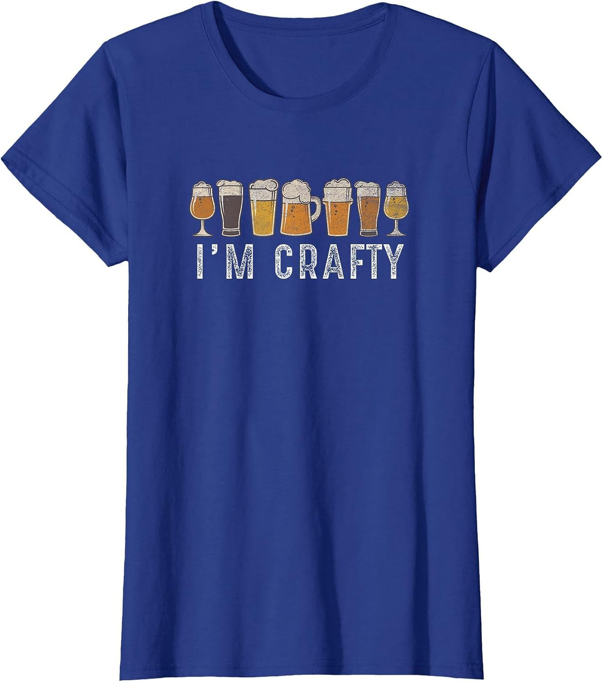 Craft Beer Art I'm Crafty Home Brew Beer Vintage T Shirt T-Shirt - Royal Blue