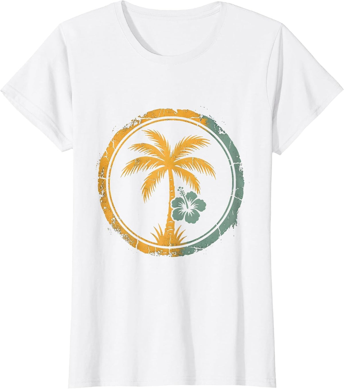 Aloha Surfer Riding Massive Curling Wave Art T-Shirt - White