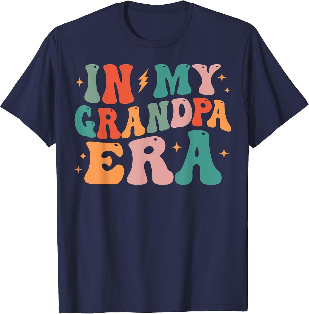 Groovy in My Grandpa Era T-Shirt - Navy Blue