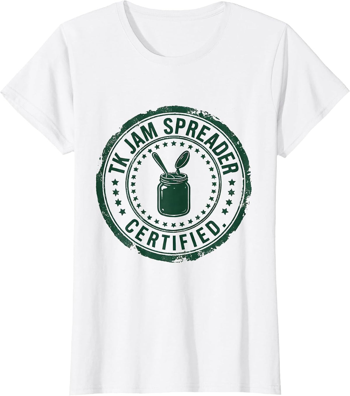 Women's TK Jam Spreader Certified Funny PE Teacher Role Humor T-Shirt - White