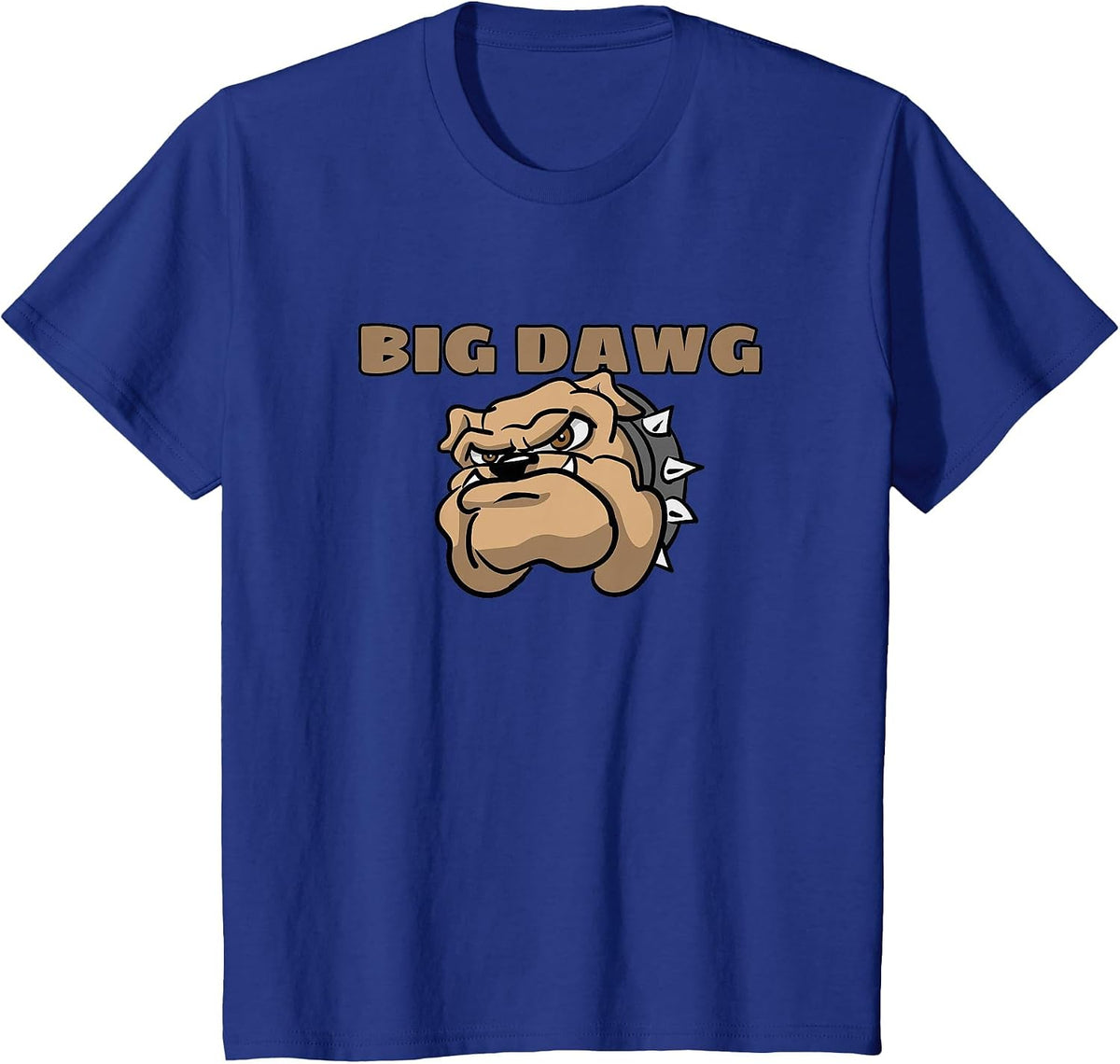 Mens Big DAWG T Shirt, Featuring Cartoon Bulldog T-Shirt - Royal Blue