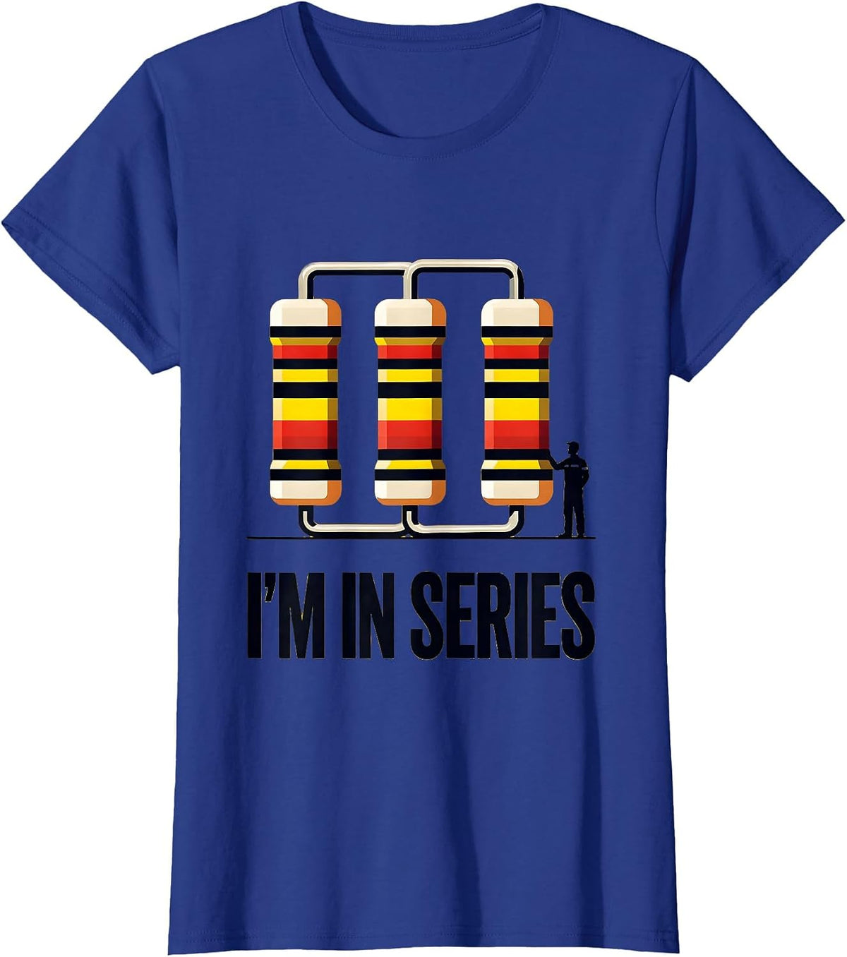 Women's I'M IN SERIES Geometric Electrician Engineer Tech Worker T-Shirt - Royal Blue