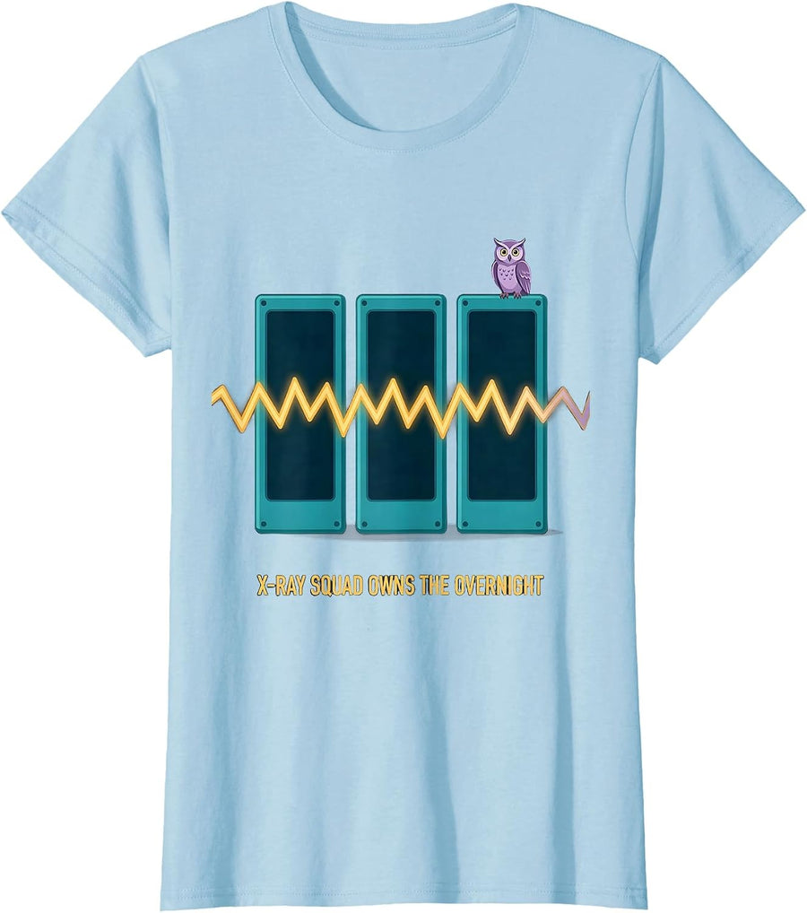 Women's X-Ray Squad Owns The Overnight Radiology Tech Halloween T-Shirt - Baby Blue