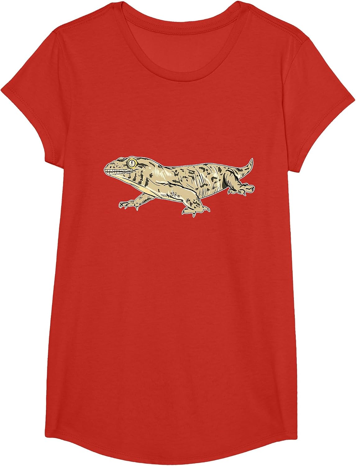 Leachie Gecko New Caledonian Giant Gecko Lizard Reptile T-Shirt - Girls Red