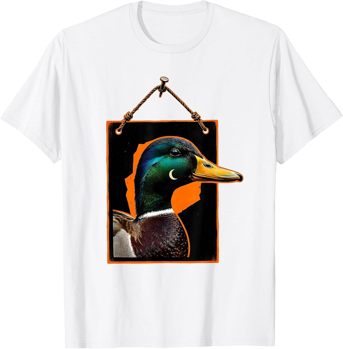 Men's Duck Hunting Sign Stencil Graphic Hunter Humor T-Shirt - White