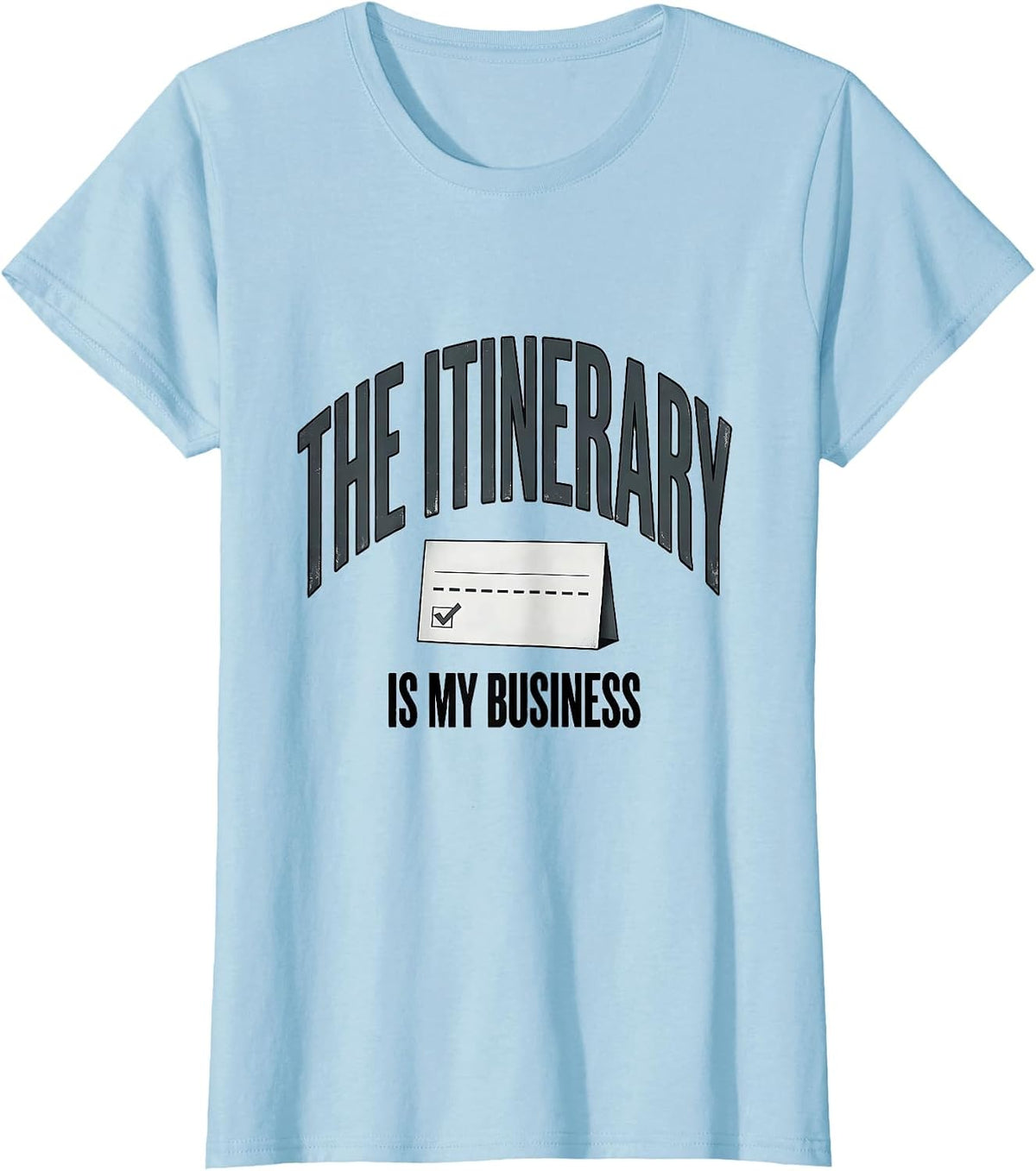 The Itinerary Is My Business Professional Travel Agent Dark T-Shirt - Baby Blue