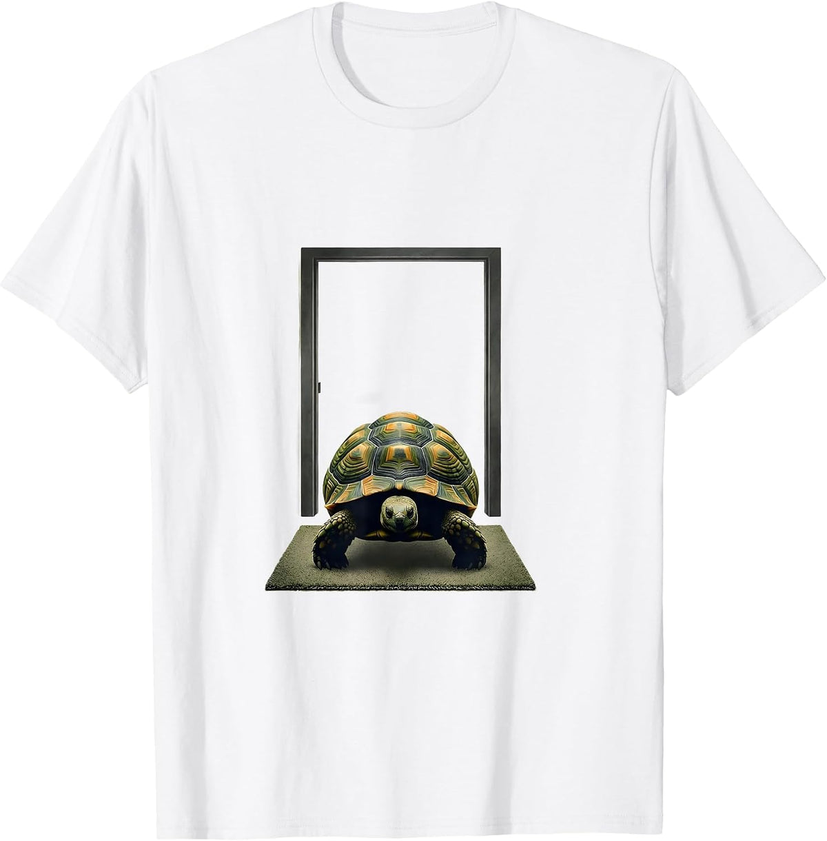 Men's Tortoise Silhouette Pet Lover Novelty Gift T-Shirt - White