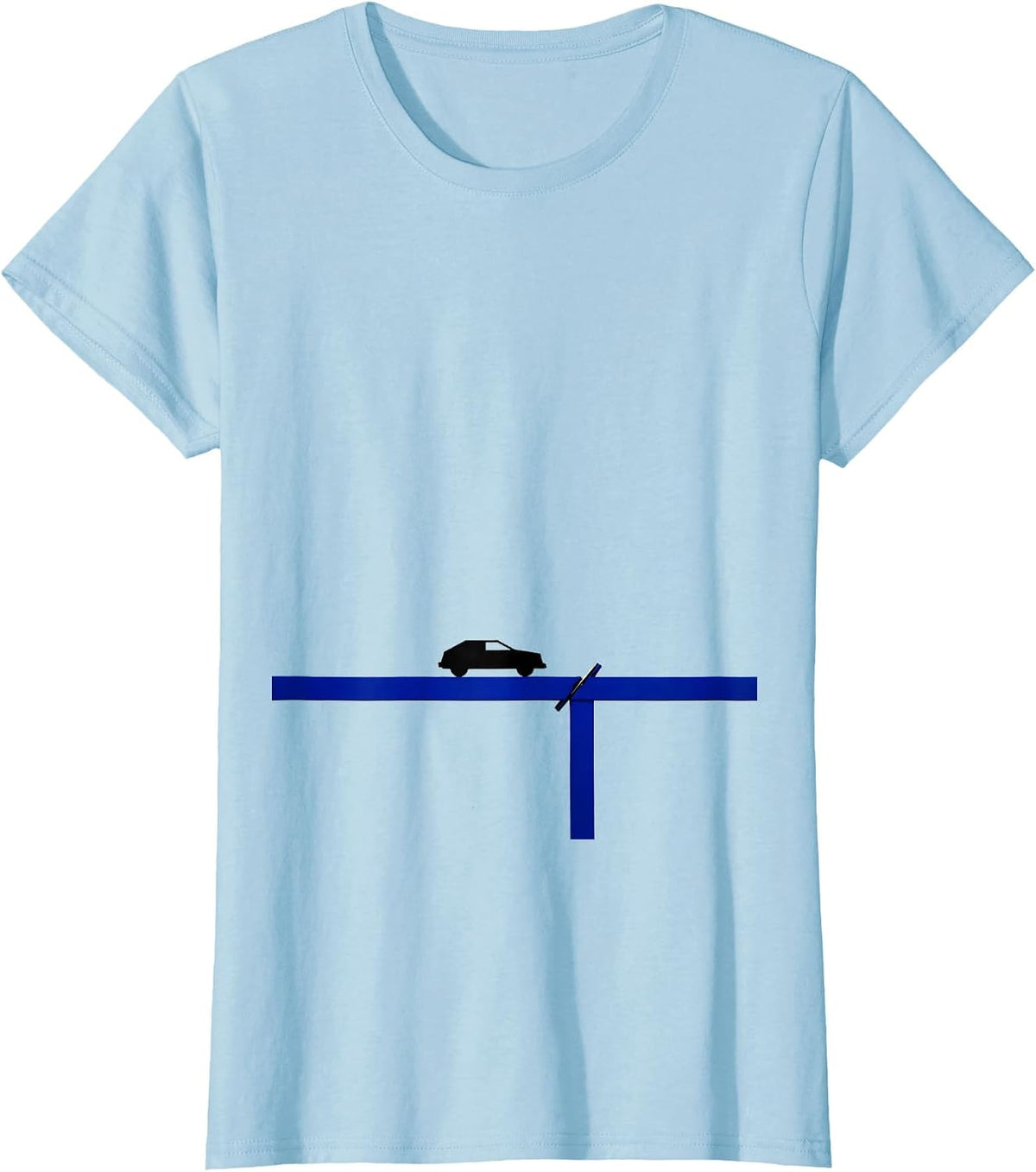 Flat Horizon Storm Chaser Meteorology Enthusiast Humor T-Shirt - Baby Blue