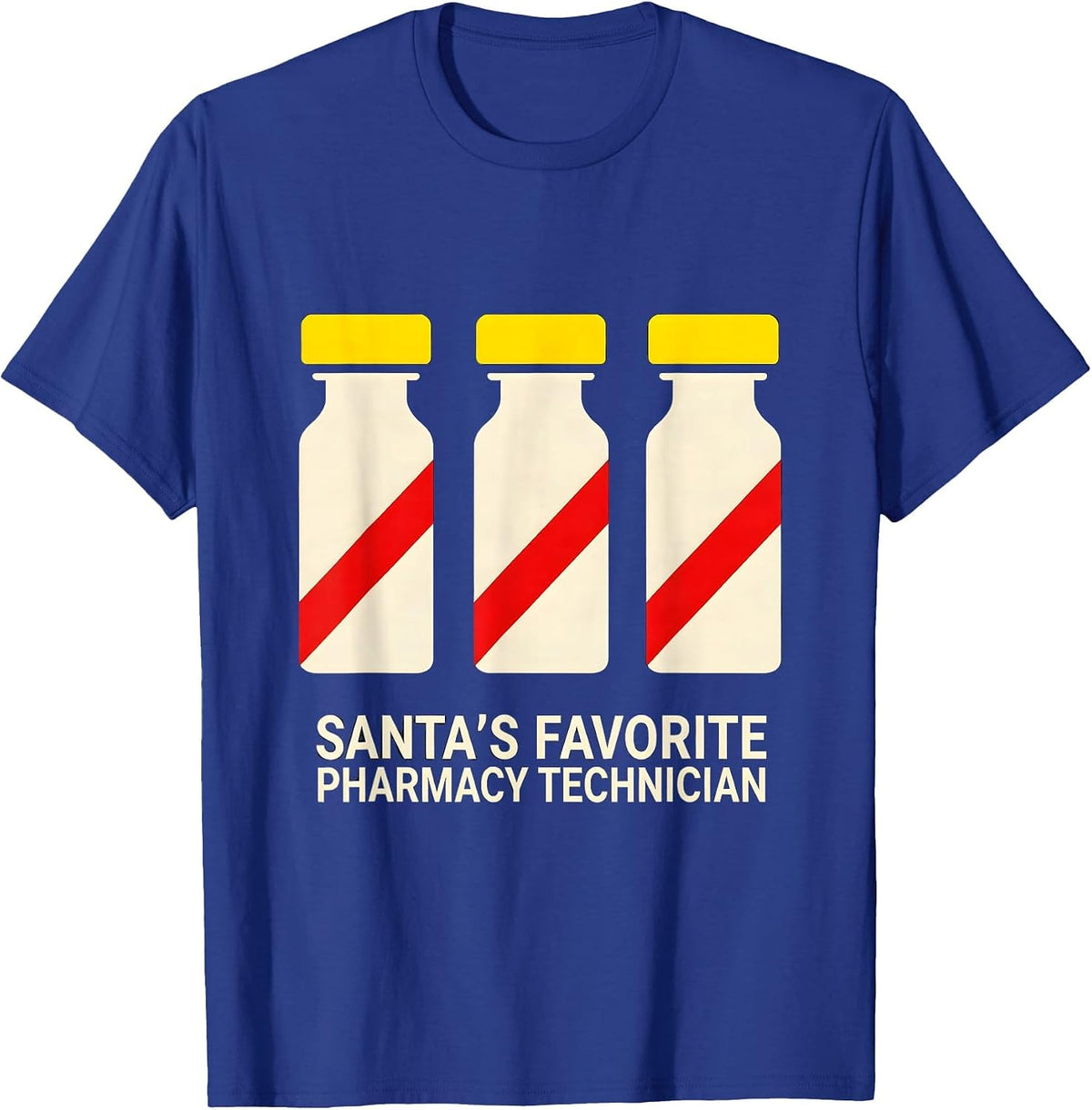 Santa's Favorite Pharmacy Technician Funny Medical Tech T-Shirt - Royal Blue