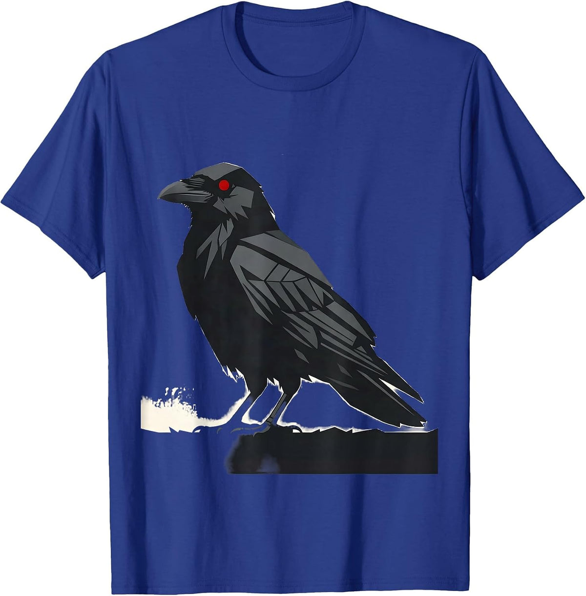 Men's Crow Silhouette Minimalist Gothic Bird Lover Art T-Shirt - Royal Blue