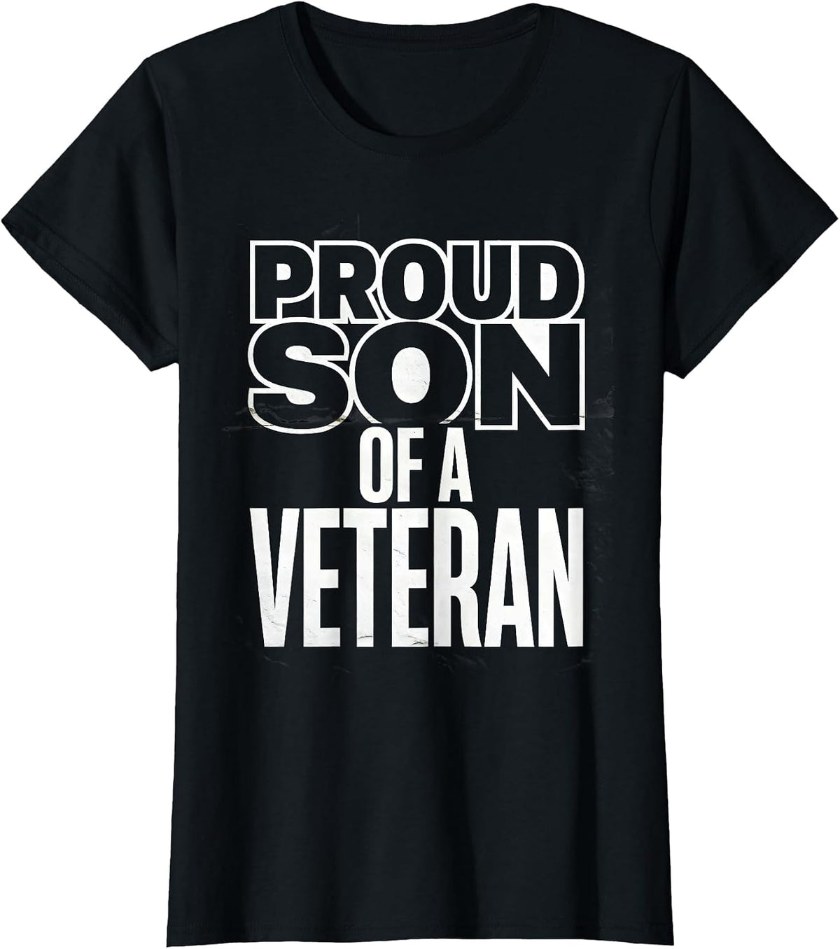 Proud Son of a Veteran Patriotic Military Family Tribute T-Shirt - Black