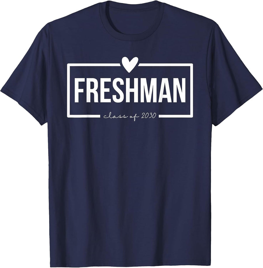 Freshman Class of 2030 9th Grade High School Graduation Teen T-Shirt - Navy Blue