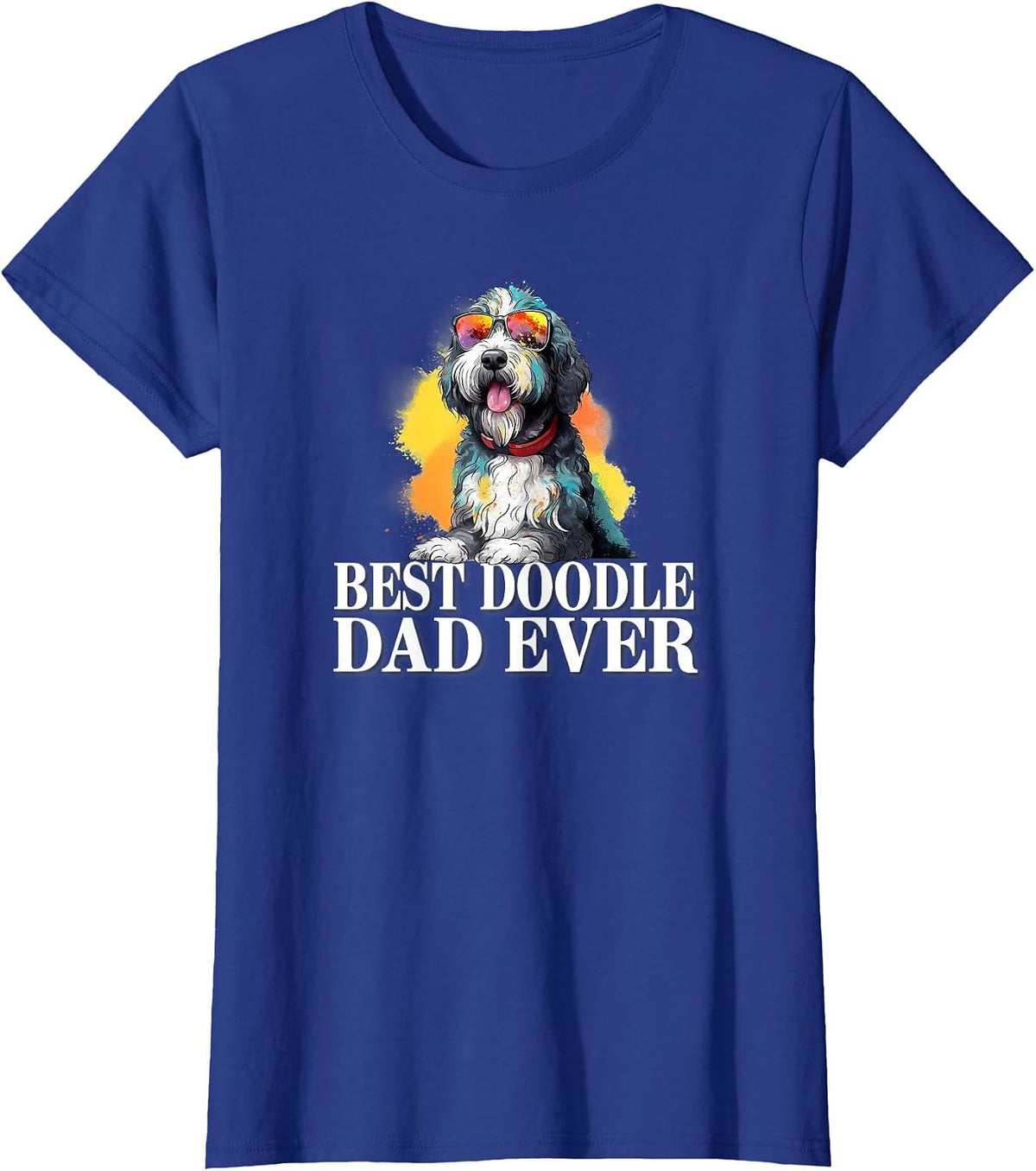 Cute Mens Boys Dog Lover Sunglasses Best Bernedoodle Dad T-Shirt - Royal Blue