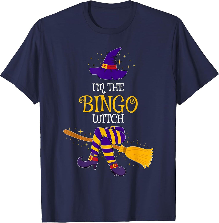 I’m The Bingo Witch Family Matching Costume Halloween T-Shirt - Navy Blue