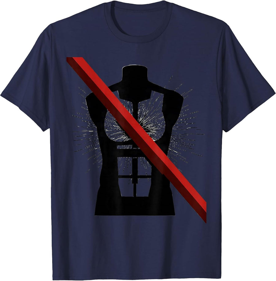 Flat Contour EMS Mannequin Deadpan Paramedic Humor T-Shirt - Navy Blue