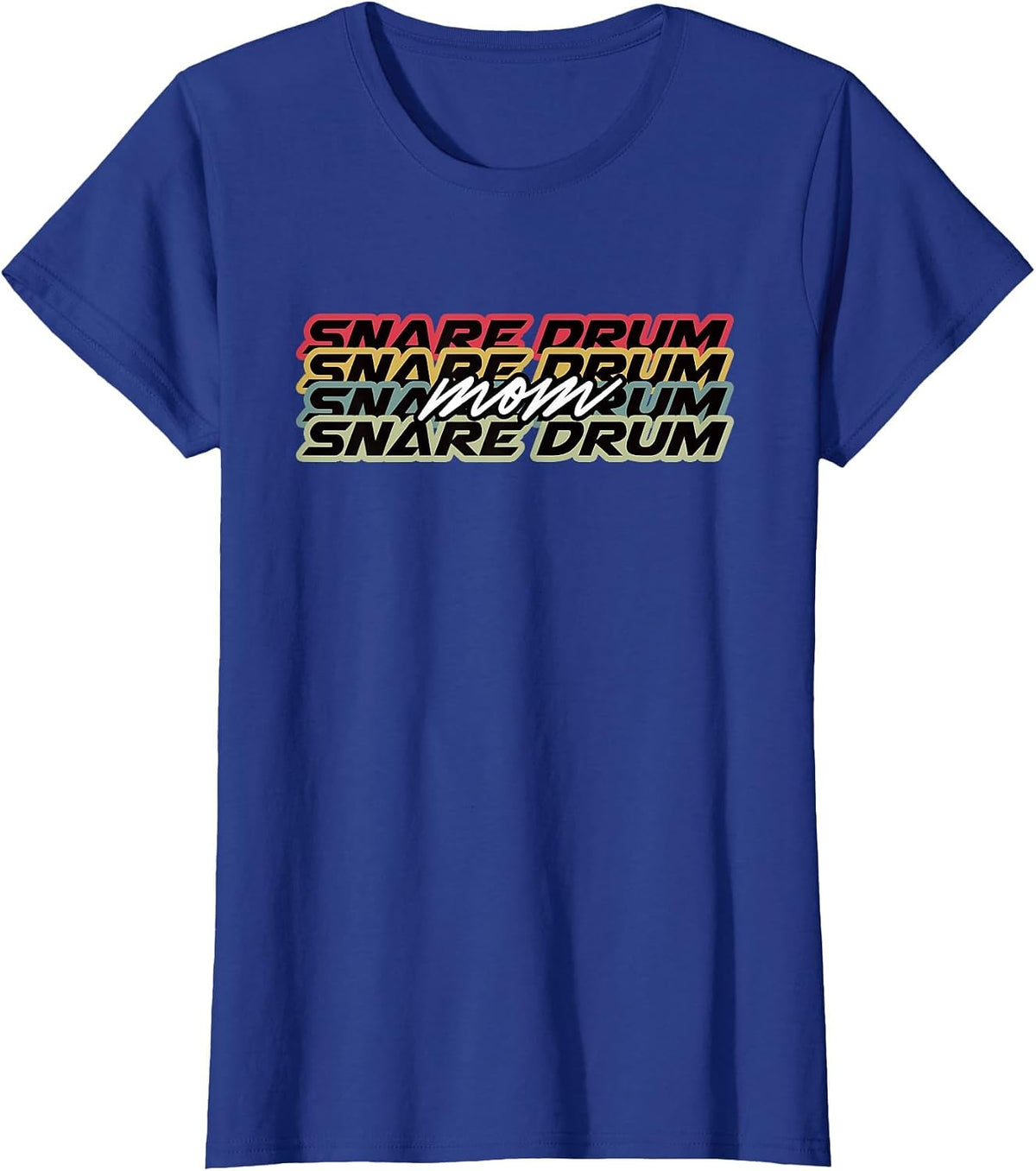 Snare Drum Mom Player Retro Vintage Style 70s 80s 90s T-Shirt - Royal Blue