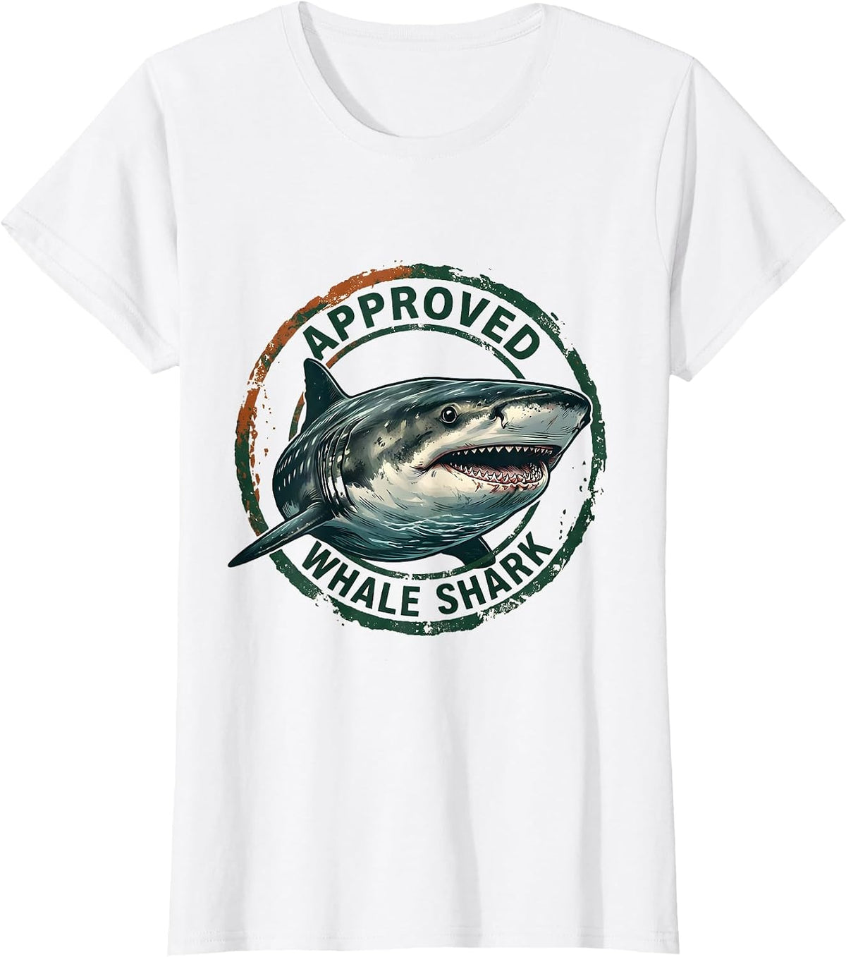 Women's Approved Whale Shark Vintage Funny Shark Lover Ocean T-Shirt - White