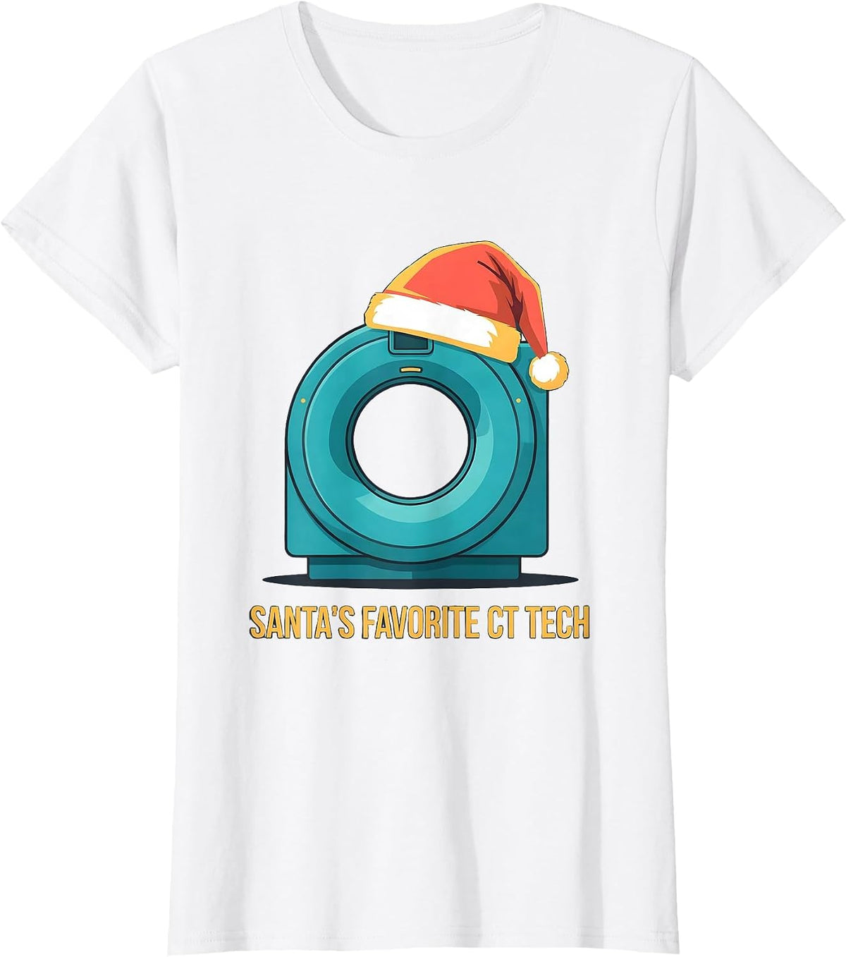 Santa's Favorite CT Tech Funny Radiology Tech Christmas T-Shirt - White