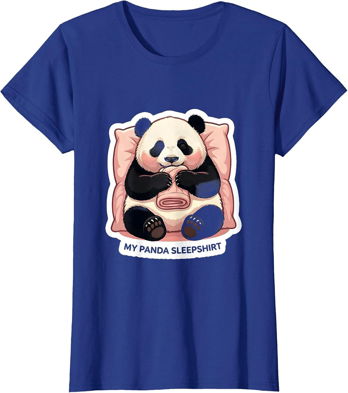 Women's My Panda Sleepshirt Cute Animal Lover Pajama Gift T-Shirt - Royal Blue