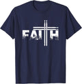 Faith Drum Stick Cross Christian God Jesus Fun Drummer T-Shirt - Navy Blue
