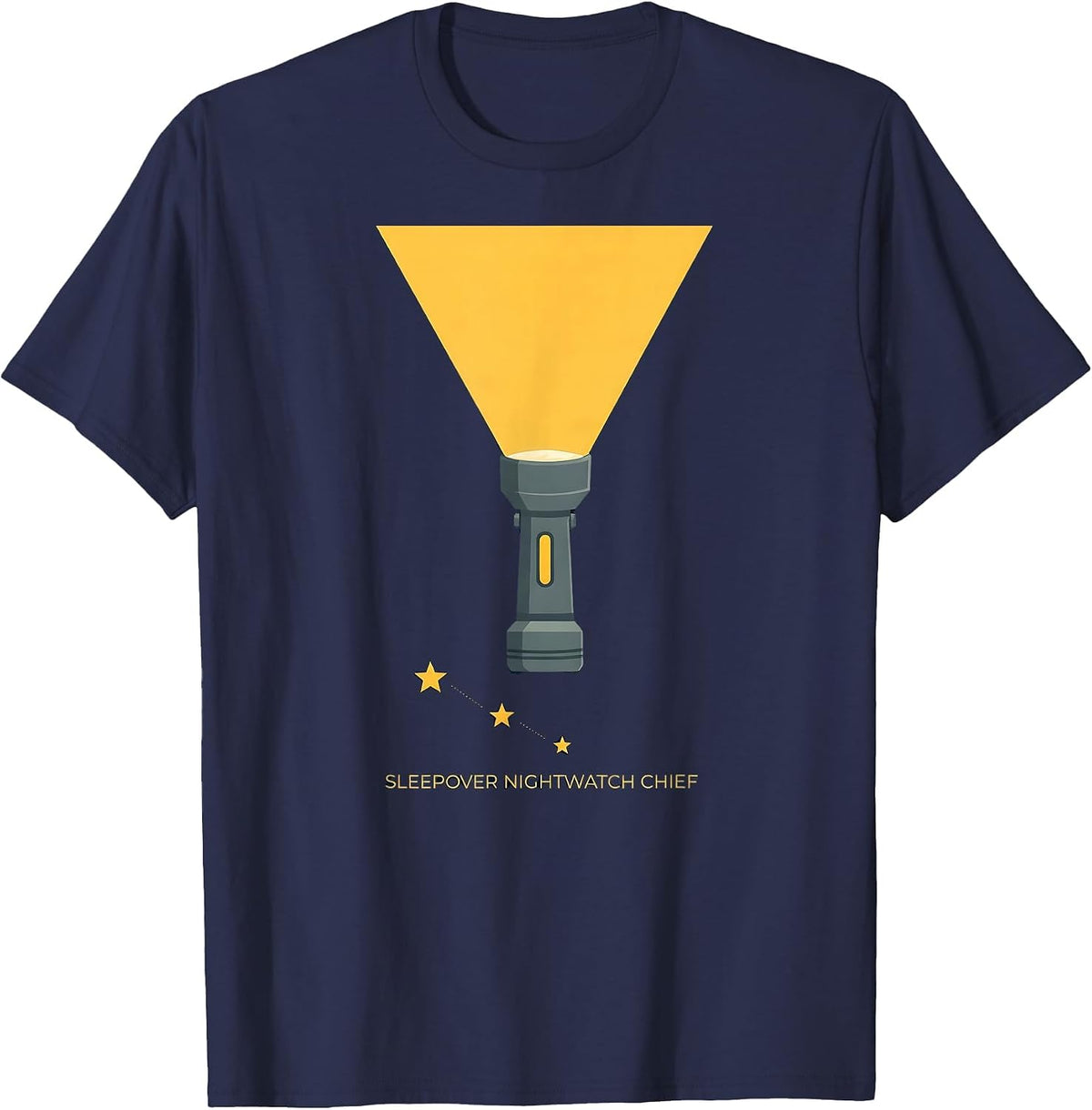 Men's Sleepover Nightwatch Chief Funny Slumber Party Squad T-Shirt - Navy Blue