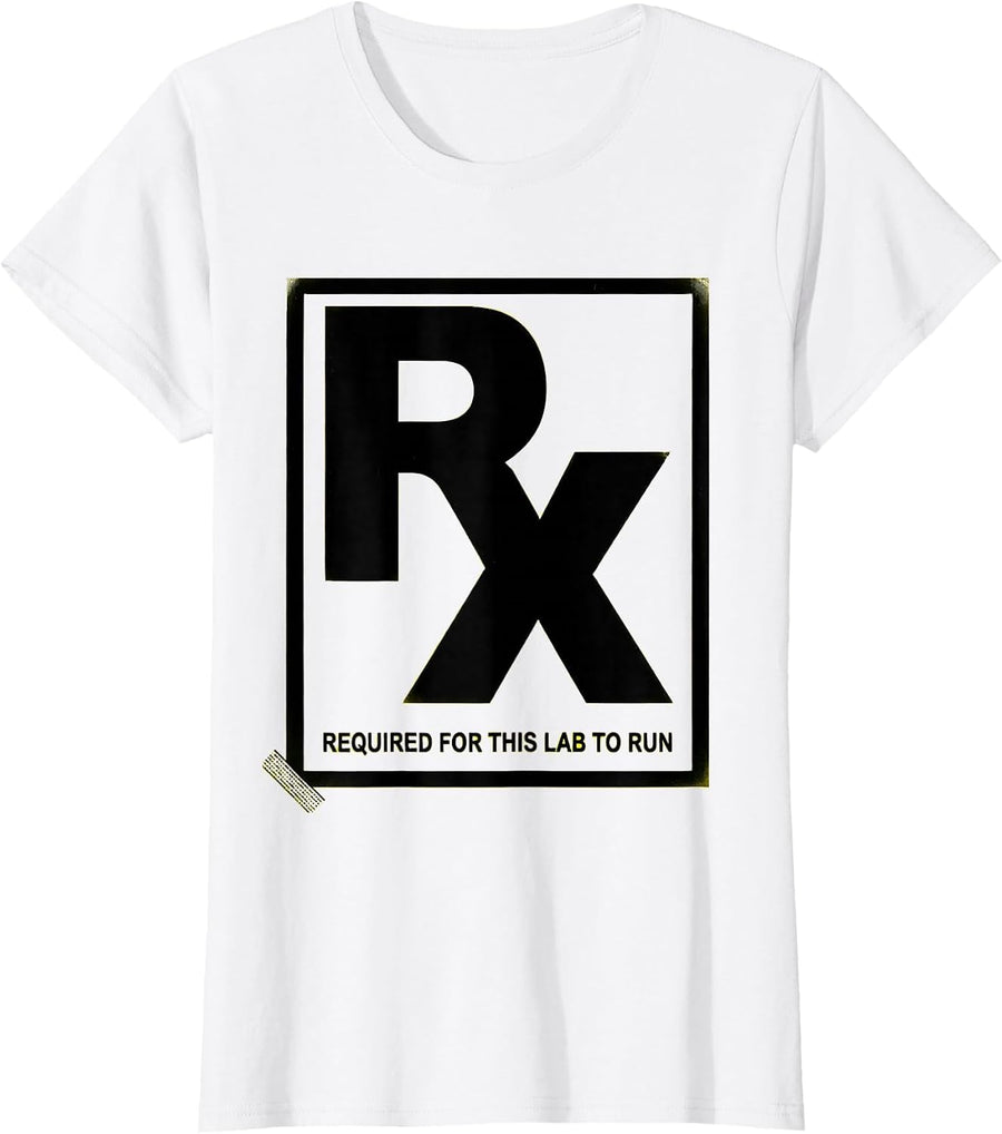Women's Rx Required For This Lab To Run Funny Chemistry Teacher T-Shirt - White