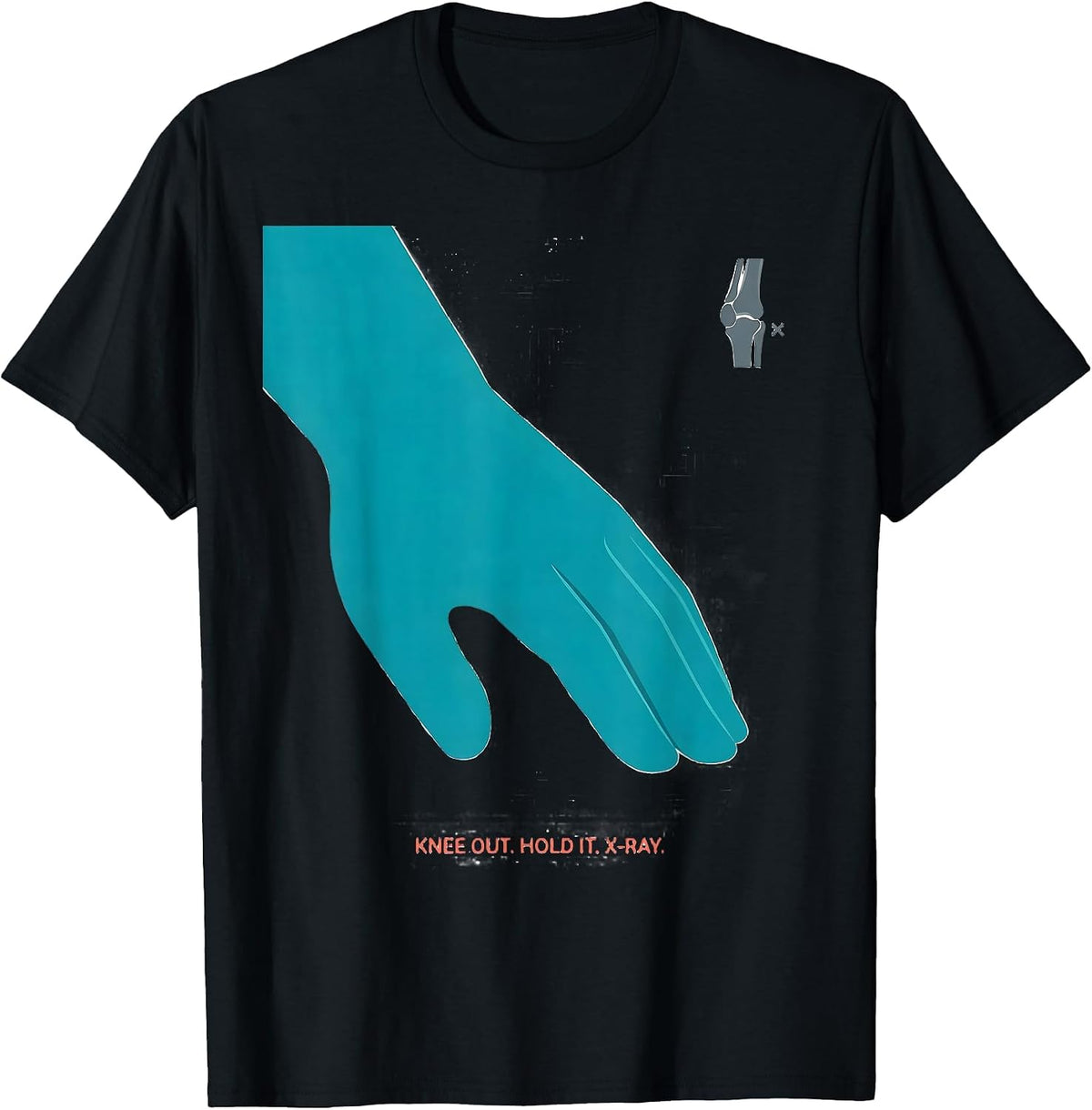Men's Knee Out Hold It X-Ray Radiology Tech Humor T-Shirt - Black