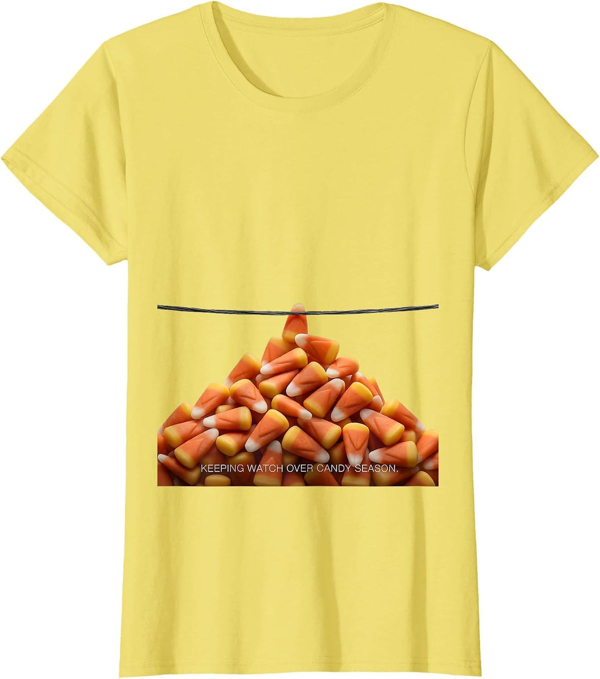 Women's Keeping Watch Over Candy Season Funny Dental Hygienist T-Shirt - Lemon Yellow