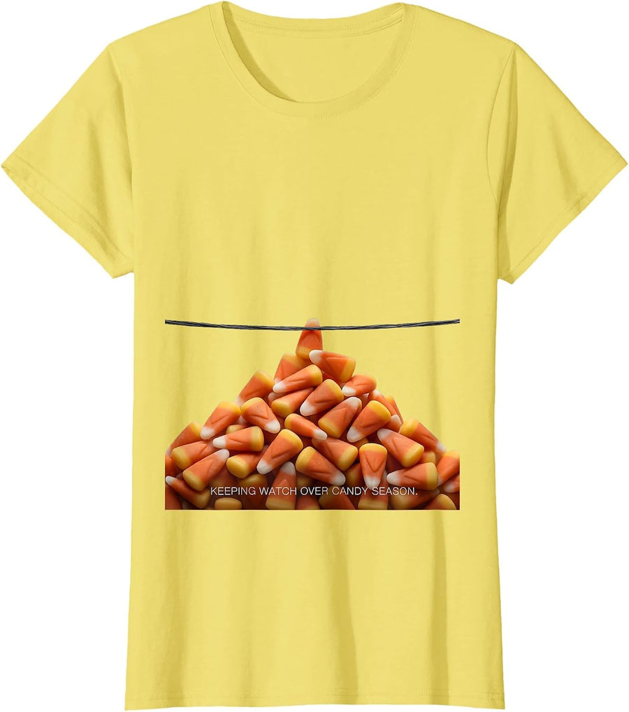 Women's Keeping Watch Over Candy Season Funny Dental Hygienist T-Shirt - Lemon Yellow