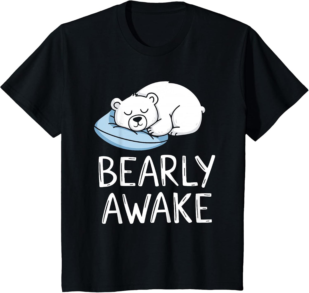Polar Bear Pajama Bearly Awake Sleep T-Shirt - Black
