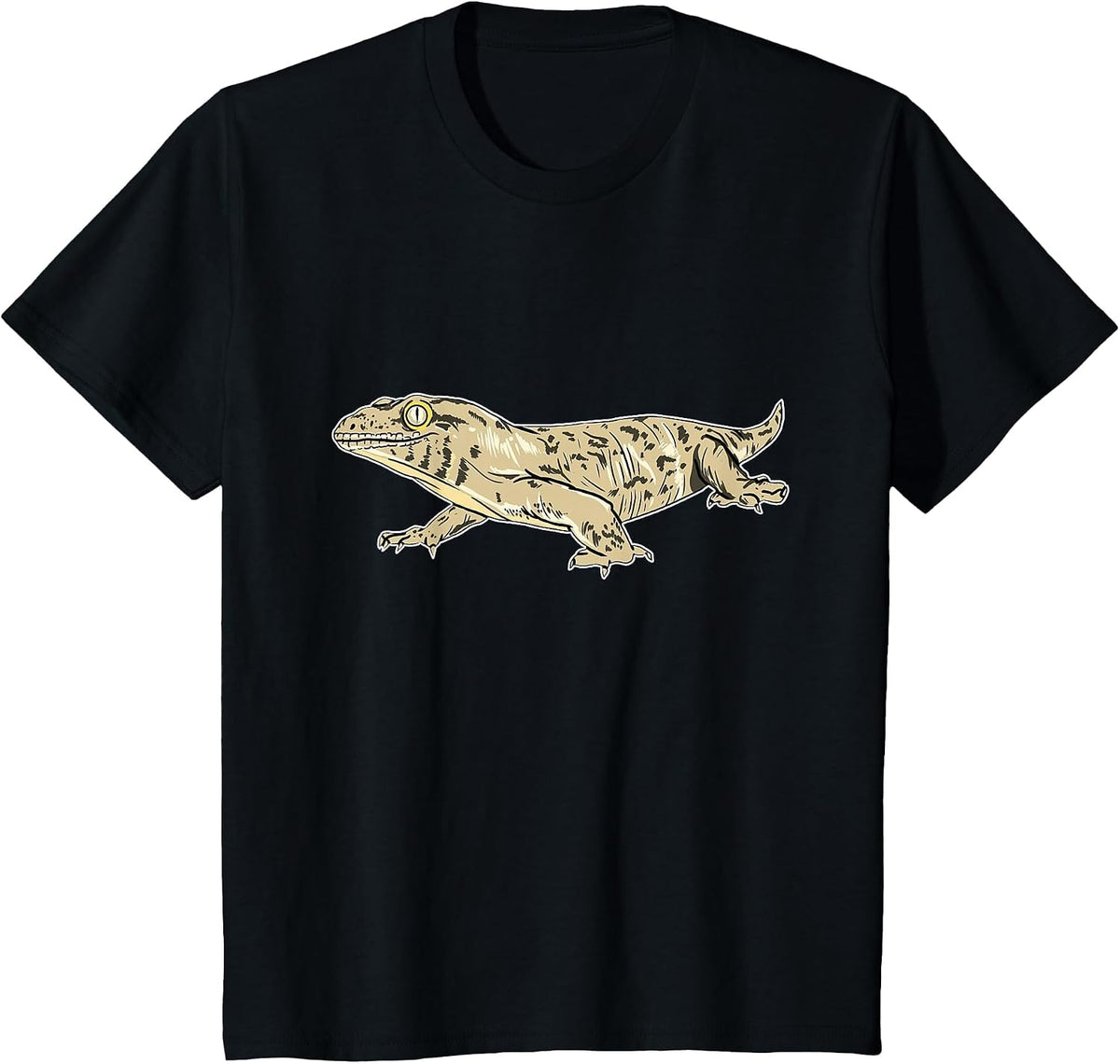 Leachie Gecko New Caledonian Giant Gecko Lizard Reptile T-Shirt - Black