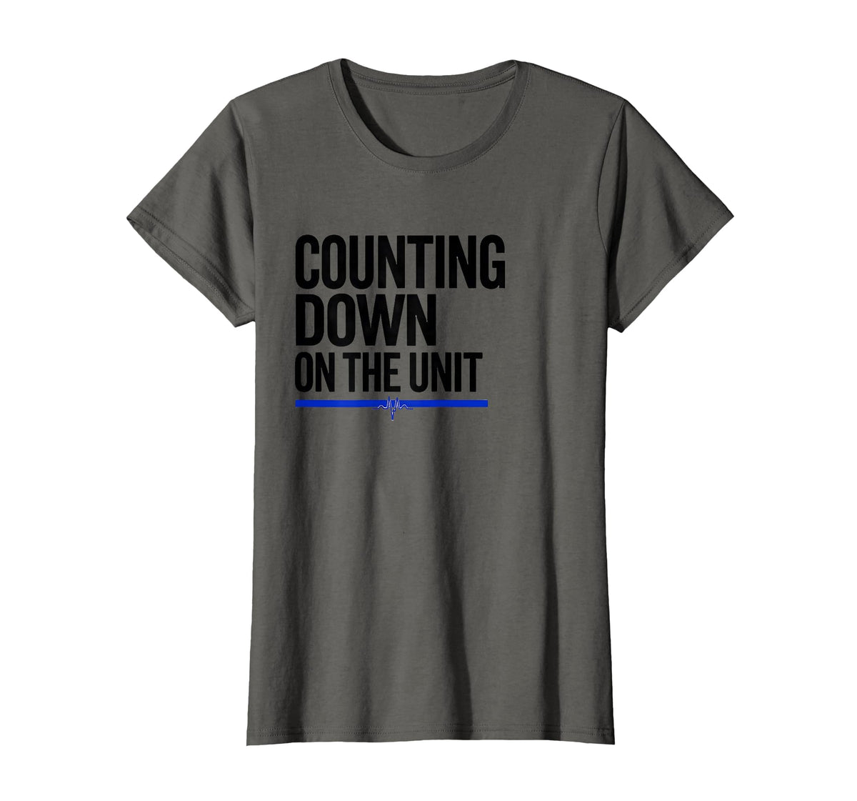 Mademark Women's Counting Down On The Unit Funny Nurse Crew New Years Eve T-Shirt - Asphalt Grey