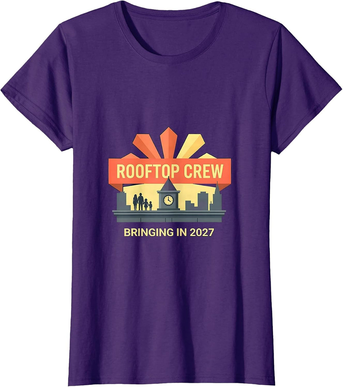 Women's Rooftop Crew Bringing In 2027 Family New Year Party T-Shirt - Purple