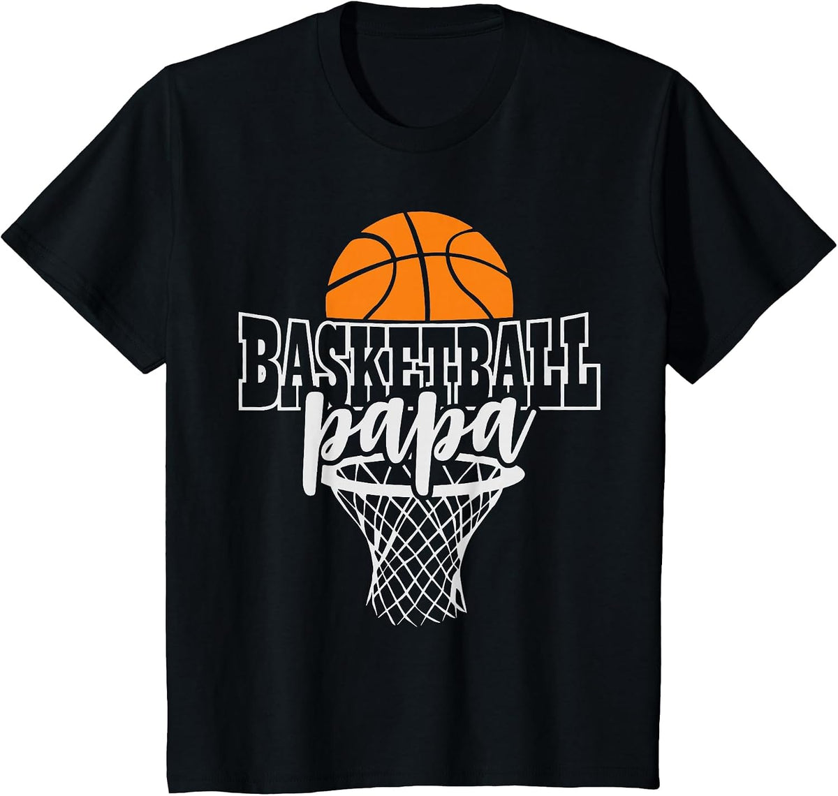 Vintage Proud Basketball Papa Fathers Day Basketball Player T-Shirt - Black