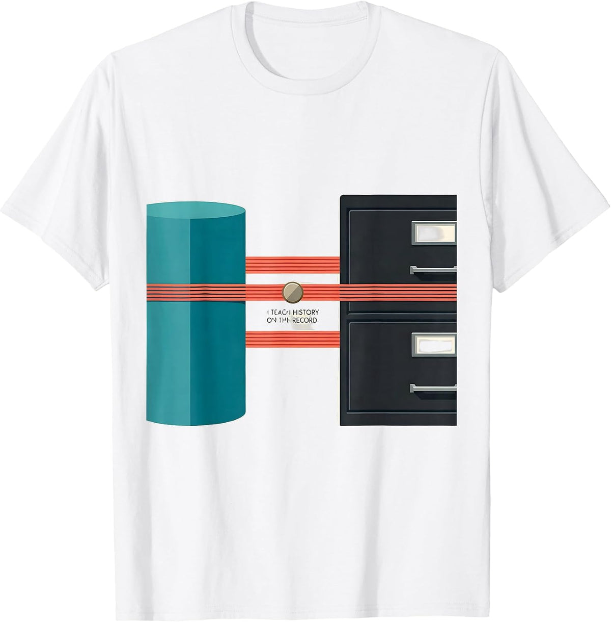I Teach History On The Record Funny History Teacher T-Shirt, Men, White, XX-Large - As Pictured