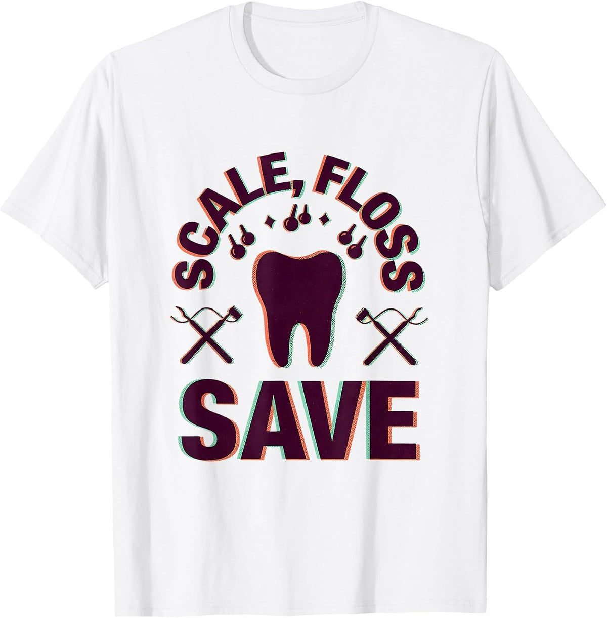 Men's Scale Floss Save Funny Dental Hygienist Humor T-Shirt - White