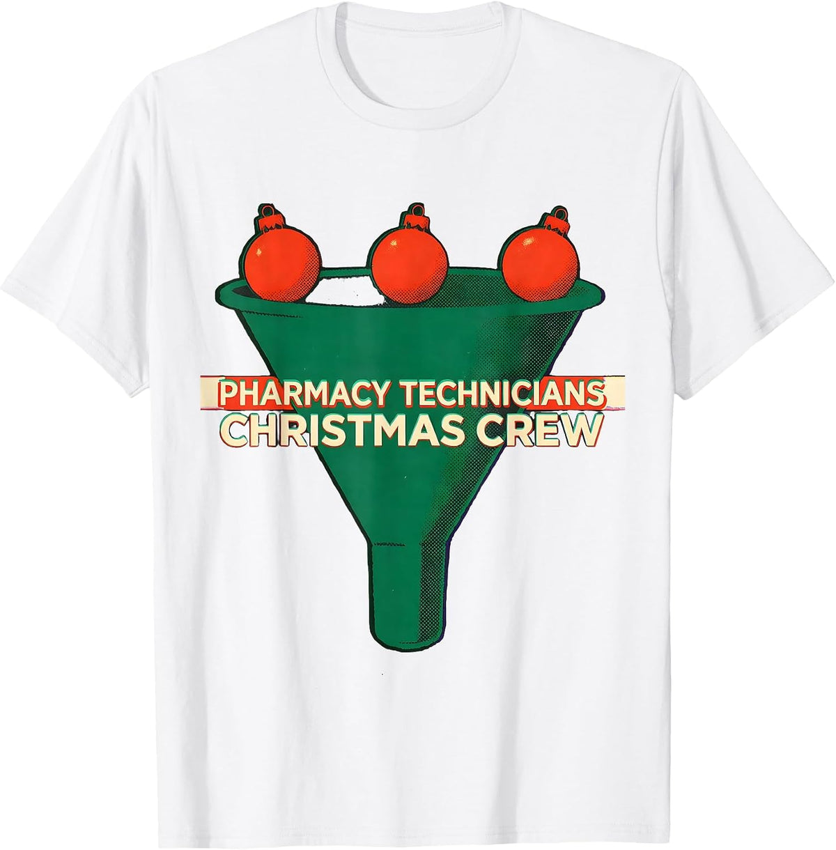 Men's Pharmacy Technicians Christmas Crew Funny Pharmacy Squad T-Shirt - White