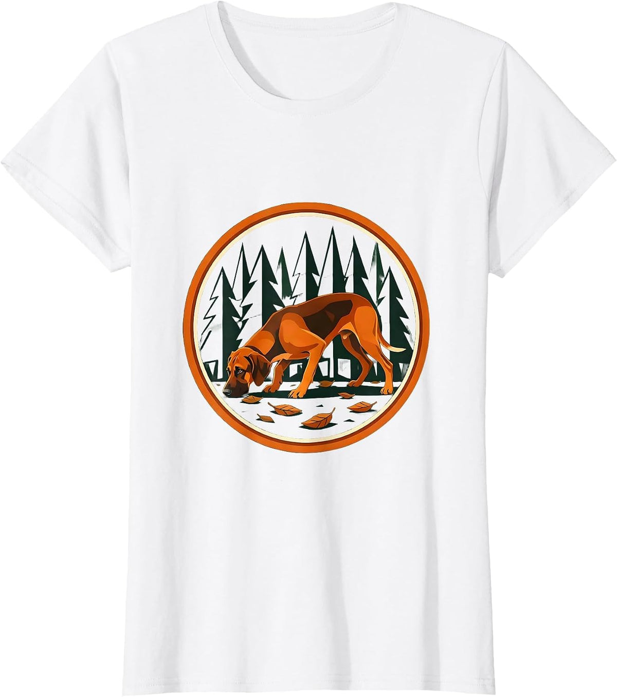 Women's Bloodhound On The Trail Hunting Graphic T-Shirt - White