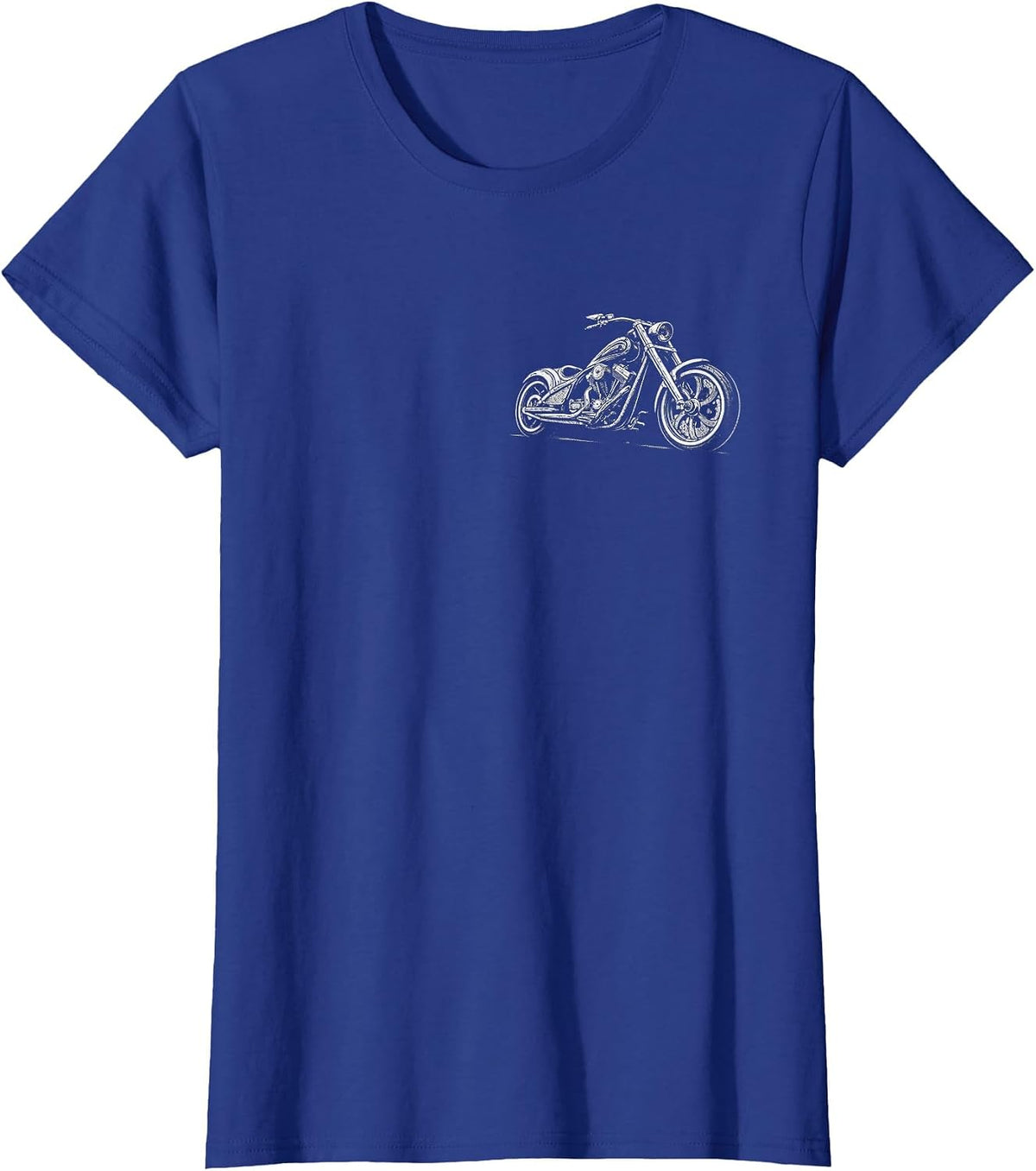 Motorcycle Graphic Men's Biker T-Shirt - Royal Blue