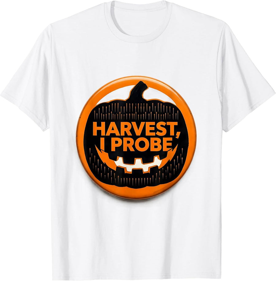 Men's Harvest, I Probe Funny Dental Hygienist Halloween Fall Humor T-Shirt - White