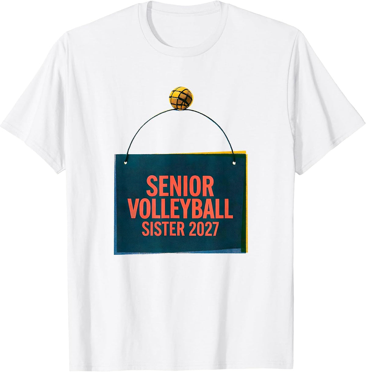 Men's Senior Volleyball Sister 2027 Sentimental Senior Night T-Shirt - White
