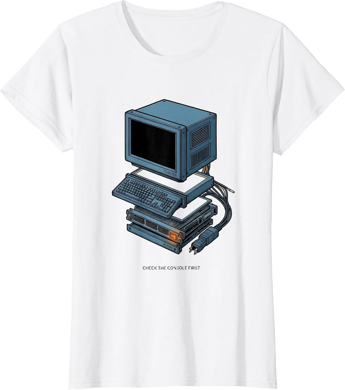 Women's Check The Console First Funny Tech Support Programmer IT T-Shirt - White